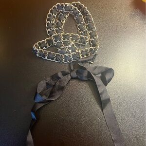 Vintage Metal and Ribbon Woven Belt